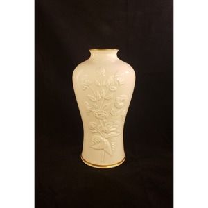 Lenox Porcelain 10” Tall Ming Vase 24k Gold Trim